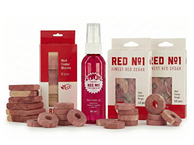 Paket rödceder Förvara